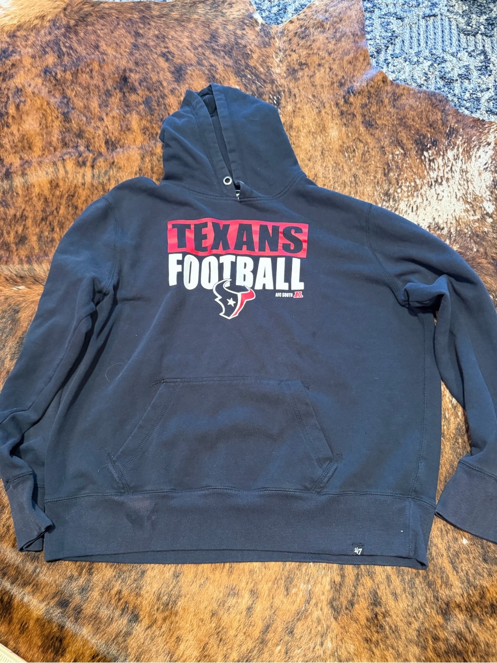 47 Brand Houston Texans Football AFC South Hoodie Blue XXL Mens Sweatshirt 🤘🏽